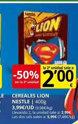 Supermercados MAS Cereales lion nestle oferta