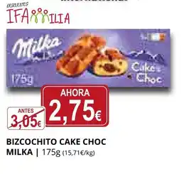 Supermercados MAS MILKA Bizcochito cake choc oferta
