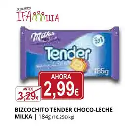 Supermercados MAS MILKA Bizcochito tender choco-leche oferta