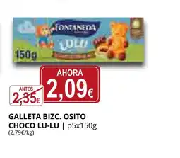 Supermercados MAS Galleta bizc. osito choco lu-lu oferta