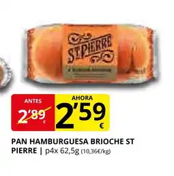 Supermercados MAS ST PIERRE Pan hamburguesa brioche oferta