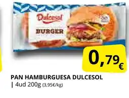 Supermercados MAS DULCESOL Pan hamburguesa oferta