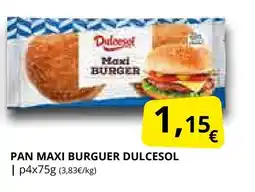 Supermercados MAS DULCESOL Pan maxi burguer oferta