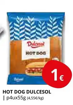 Supermercados MAS DULCESOL Hot dog oferta