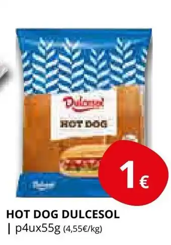 Supermercados MAS DULCESOL Hot dog oferta