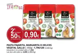 Supermercados MAS GALLO Pasta pajarita, margarita o helices vegetal oferta