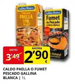 Supermercados MAS GALLINA BLANCA Caldo paella o fumet pescado oferta