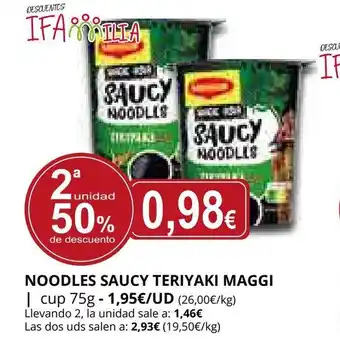 Supermercados MAS MAGGI Noodles saucy teriyaki oferta