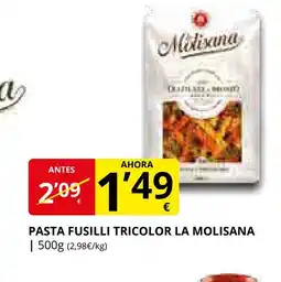 Supermercados MAS LA MOLISANA Pasta fusilli tricolor oferta