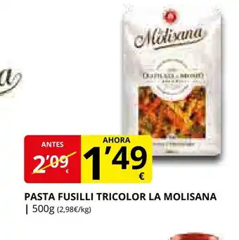 Supermercados MAS LA MOLISANA Pasta fusilli tricolor oferta