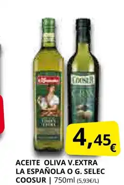 Supermercados MAS COOSUR Aceite oliva v.extra la española o g. selec oferta