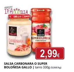 Supermercados MAS GALLO Salsa carbonara o super boloñesa oferta