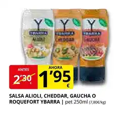 Supermercados MAS YBARRA Salsa alioli, cheddar, gaucha o roquefort oferta