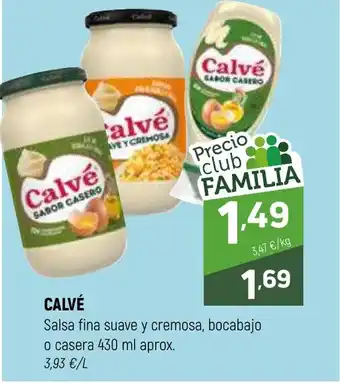 Coviran CALVÉ Salsa fina suave y cremosa, bocabajo o casera oferta