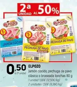 Coviran ELPOZO Jamón cocido, pechuga de pavo clásica o braseada lonchas oferta