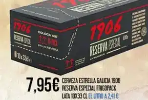 Claudio 1906 - cerveza estrella galicia reserva especial frigopack oferta