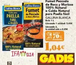 Gadis Gallina blanca - fumet pescado de roca y marisco 100% natural o caldo natural para paella facil oferta