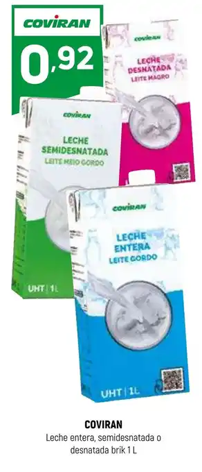 Coviran COVIRAN Leche entera, semidesnatada o desnatada oferta