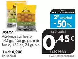 Supermercados Lupa Jolca - aceitunas con hueso oferta