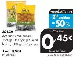 Supermercados Lupa Jolca - aceitunas con hueso oferta