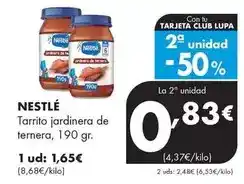 Supermercados Lupa Nestlé - tarrito jardinera de ternera oferta
