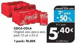 Supermercados Lupa Coca cola - original/ zero zero o zero oferta