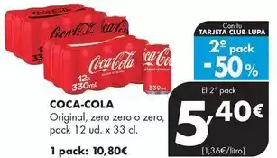 Supermercados Lupa Coca cola - original/ zero zero o zero oferta