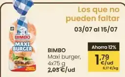 Eroski Bimbo - maxi burger oferta