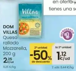 Eroski Dom villas - queso rallado mozzarella oferta