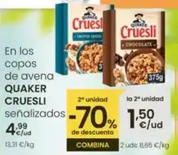 Eroski Quaker - cruesli en los copos de avena oferta