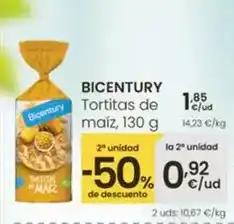 Eroski Bicentury - tortitas de maiz oferta