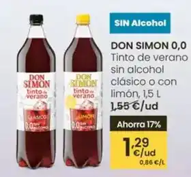 Eroski Don simón - 0,0 tinto de verano sin alcohol clasico o con limon oferta