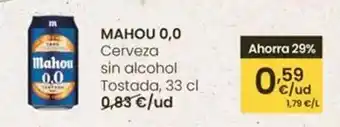 Eroski Mahou - cerveza sin alcohol tostada oferta