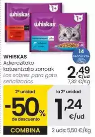 Eroski Whiskas - los sobres para gato oferta