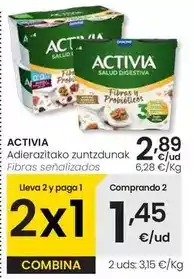Eroski Danone - activia fibras oferta