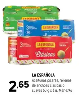Coviran LA ESPAÑOLA Aceitunas pícaras, rellenas de anchoas clásicas o suaves oferta
