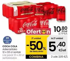 Eroski Coca-cola - los pack 12 x senalizados oferta