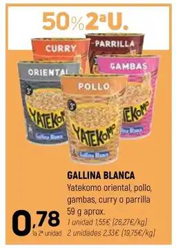 Coviran GALLINA BLANCA Yatekomo oriental, pollo, gambas, curry o parrilla oferta