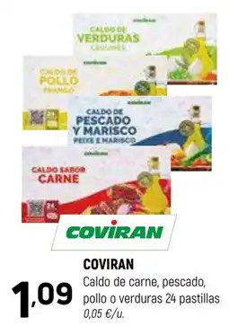 Coviran COVIRAN Caldo de carne, pescado, pollo o verduras 24 pastillas oferta