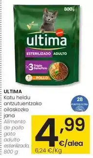 Eroski Última - alimento de pollo gato adulto esterilizado oferta