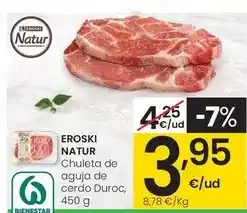 Eroski Eroski natur - chuleta de aguja de cerdo duroc oferta