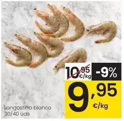 Eroski Langostino blanco 30/40 uds oferta