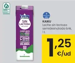 Eroski Kaiku - leche sin lactosa semidesnatada brik oferta