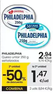 Eroski Philadelphia - queso untar senalizados oferta