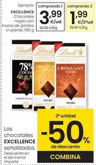 Eroski Excellence - chocolate negro con trozos de gaita crujiente oferta