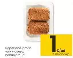 Eroski Napolitana jamón york y queso, bandeja oferta