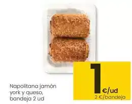 Eroski Napolitana jamón york y queso, bandeja oferta