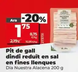Dia Dia nuestra alacena - pechuga de pavo reducido en sal en finas lonhcas oferta