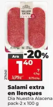Dia Dia nuestra alacena - salami extra en lonchas oferta