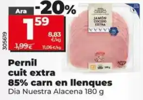 Dia Dia nuestra alacena - jamón cocido extra 85% carne en lonchas oferta